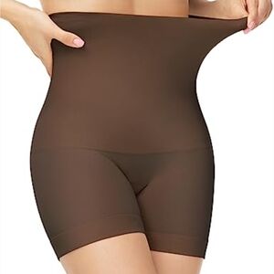 Att Lady High-Waisted Brown Shorts Shapewear Tummy Control Shorts - NWT 3XL